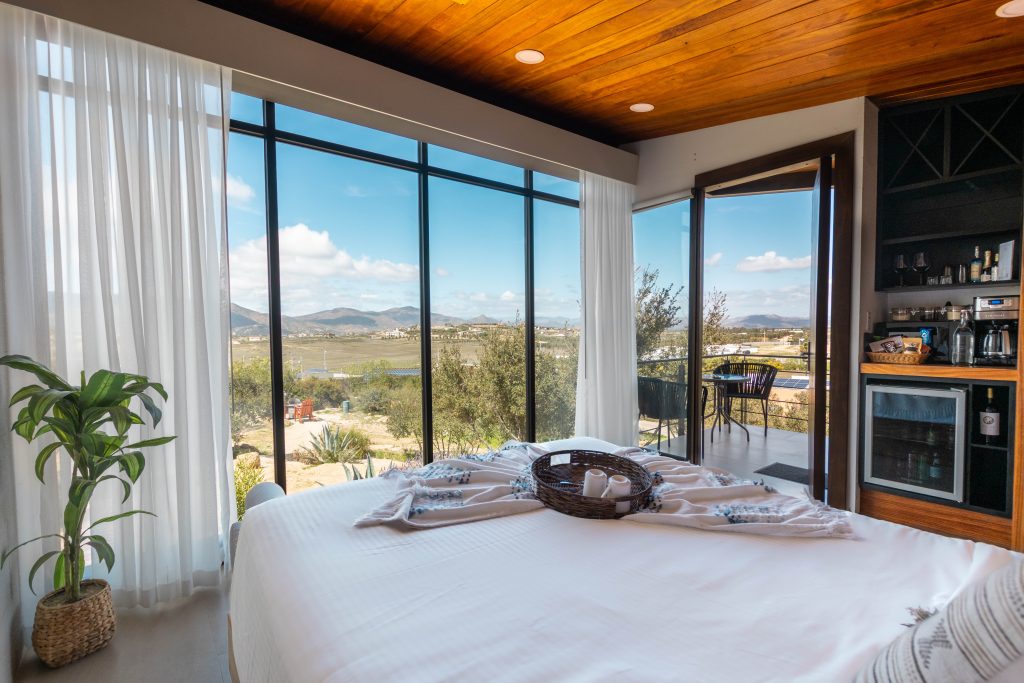 Cabaña con vista a la montaña